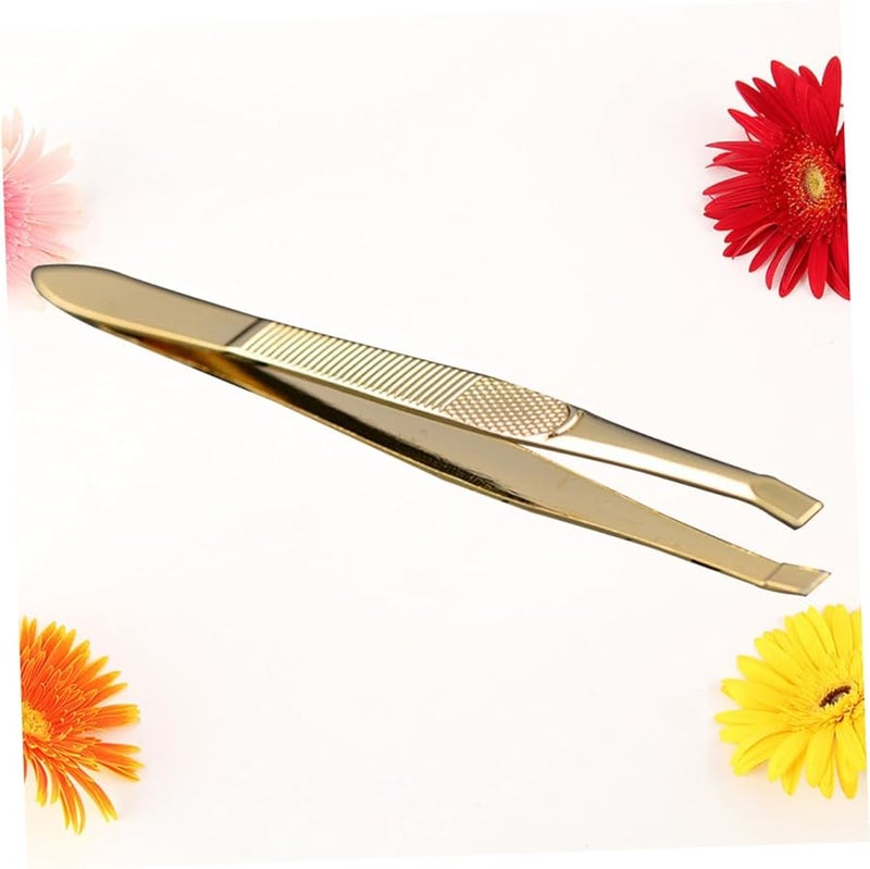 Stainless Steel Eyebrow Tweezers For Women Facial Hair Removal Plated Makeup Tool - Image 4